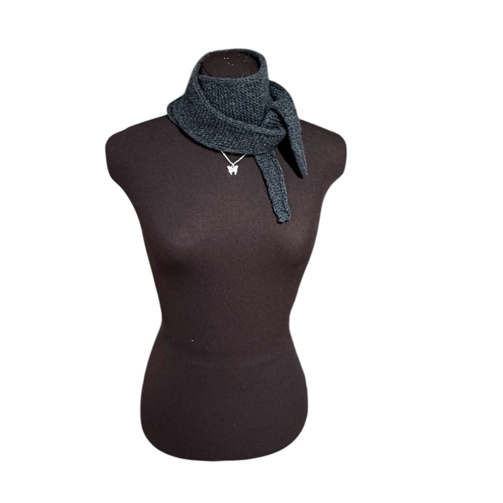 Sophie Scarf Gray Cashmere Neck Warmer Hand Knit Women Neckerchief Soft Cozy